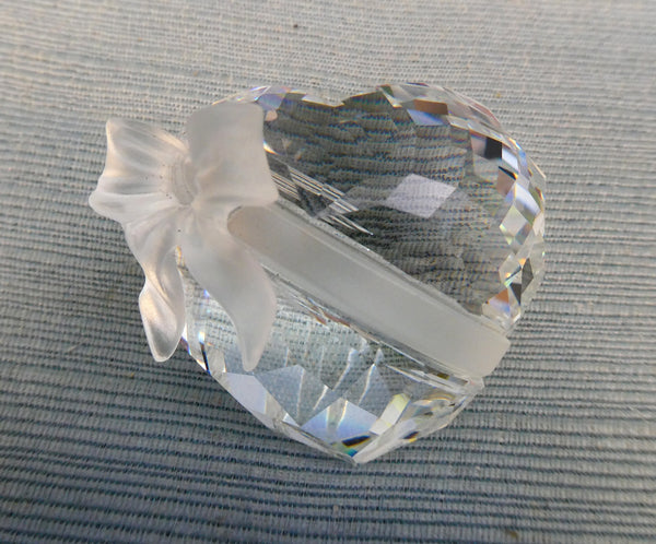 Swarovski Silver Crystal Heart with Bow Paperweight