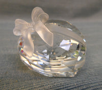 Swarovski Silver Crystal Heart with Bow Paperweight