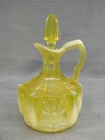 Fenton Topaz Opalescent Uranium Cactus Cruet with Stopper