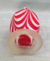 Vintage Nailsea Red and White Satin Blown Glass Cruet