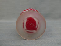 Vintage Nailsea Red and White Satin Blown Glass Cruet
