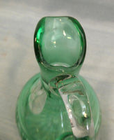 Green Cut Glass to Clear Cruet with Stopper