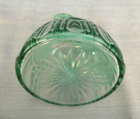 Green Cut Glass to Clear Cruet with Stopper