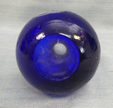 Cobalt Blue Cut to Clear Bohemian Rose Cruet with Stopper