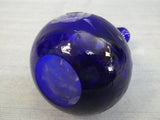 Cobalt Blue Cut to Clear Bohemian Rose Cruet with Stopper