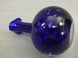 Cobalt Blue Cut to Clear Bohemian Rose Cruet with Stopper
