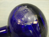 Cobalt Blue Cut to Clear Bohemian Rose Cruet with Stopper
