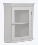 Elegant Home Fashions Madison 24" h Corner Wall Cabinet, White - Brand New!