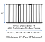 Frisco Extra Wide 30" Pet Gate, Black - Like New!