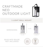 Craftmade Neo 14" Outdoor Lantern Light Fixture - Brand New!