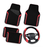 CarPass Colorful Driving Waterproof Mats & Leather Steering Wheel Cover - Brand New!