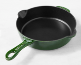 Staub 8.5" Round Enameled Cast Iron Fry Pan, Basil Green - Brand New!