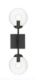Meridian 2 Light 20" Tall Wall Sconce, Black, M90001-BK - Brand New