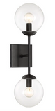 Meridian 2 Light 20" Tall Wall Sconce, Black, M90001-BK - Brand New