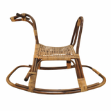 Charming Mid-Century Modern Wicker Rocking Horse