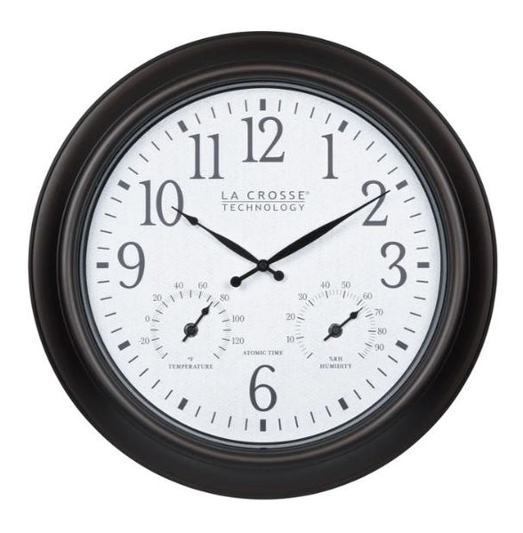 LaCrosse 18" Atomic Indoor/Outdoor Wall Clock with 2 Frames - Like New!