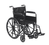 Drive Medical Silver Sport 1 Wheelchair 18" Fixed Arms, Swing Away Footrests - Brand New!