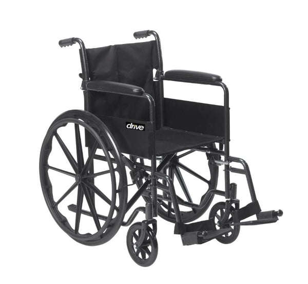 Drive Medical Silver Sport 1 Wheelchair 18" Fixed Arms, Swing Away Footrests - Brand New!