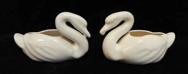 Pair of Bauer Pottery Swans - Very Good Condition