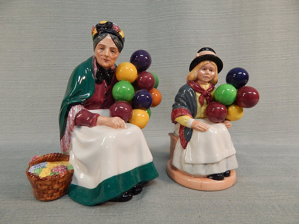 1980s Royal Doulton Balloon Sellers - Lady and Girl, Lot of 2