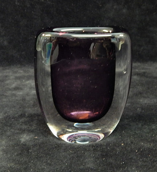 Kosta Boda Amethyst Cased Glass Vase