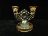 Jeanette Iridescent Carnival Glass Candle Holders - Set of 2