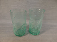 Pale Green Pinch Crackle Drinking Glasses - Set of 3