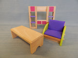 2004 Toys R Us Geoffrey Wood Doll House Furniture - Lot of 11 Pieces