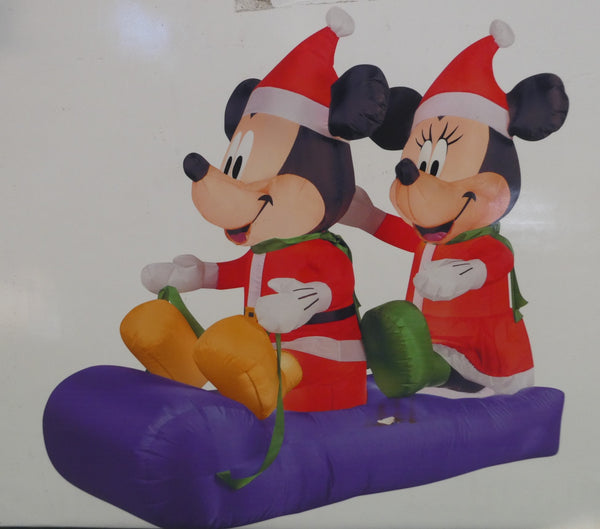 5 ft. LED Mickey and Minnie Mouse on a Sled Gemmy Inflatable - Like New!