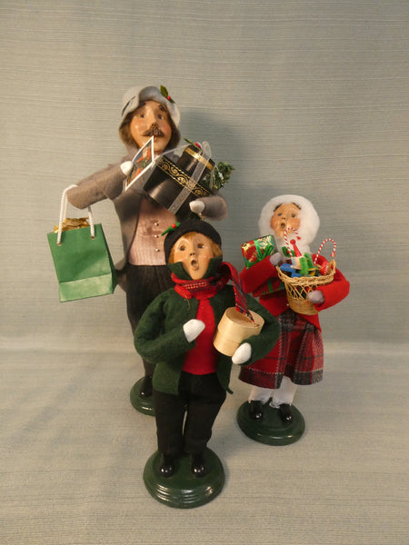 Set of 3 Byers Choice Christmas Shopper Figures - Very Good Condition