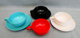 Melamine Coffee Cups and Saucers - 7 Pieces