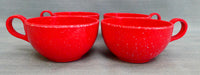 Red Speckled Melamine Coffee Cups - Set of 4